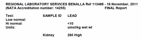 Image of lab results
