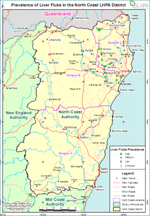 Map of northeast NSW