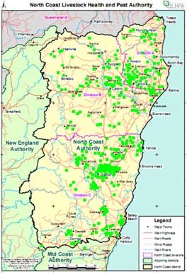 Map of North Coast LHPA NSW