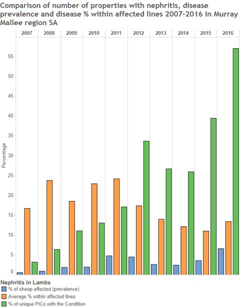 Chart of nephritis incidence